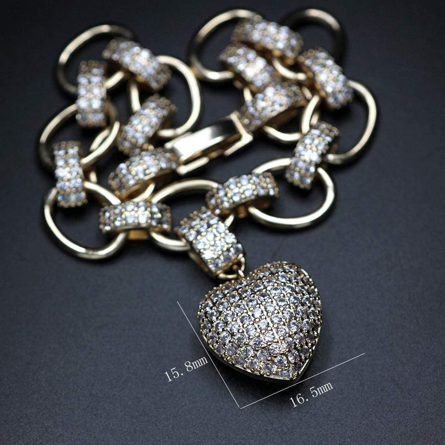Stylish Zirconia Jewellery Set - Elisette-Gold-The Livary