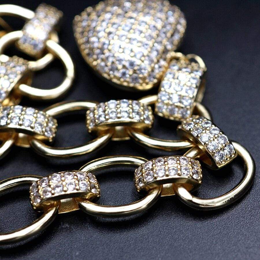 Stylish Zirconia Jewellery Set - Elisette-Gold-The Livary