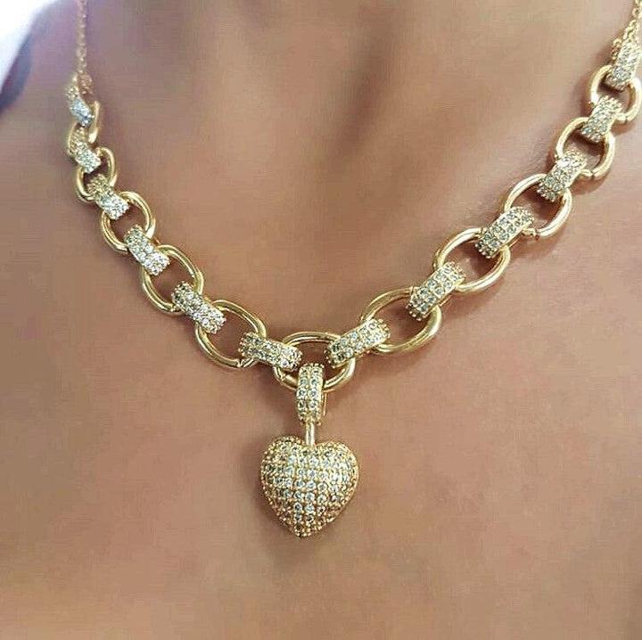Stylish Zirconia Jewellery Set - Elisette-Gold-The Livary