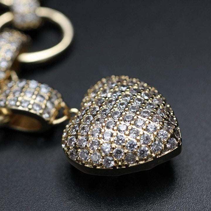 Stylish Zirconia Jewellery Set - Elisette-Gold-The Livary