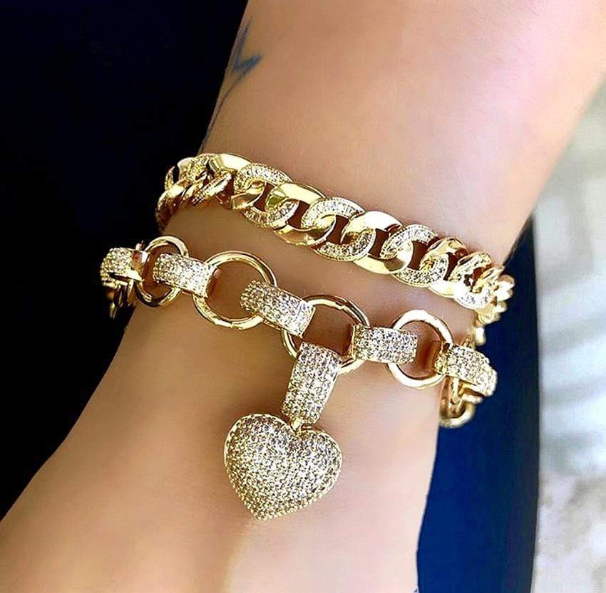 Stylish Zirconia Jewellery Set - Elisette-Gold-The Livary