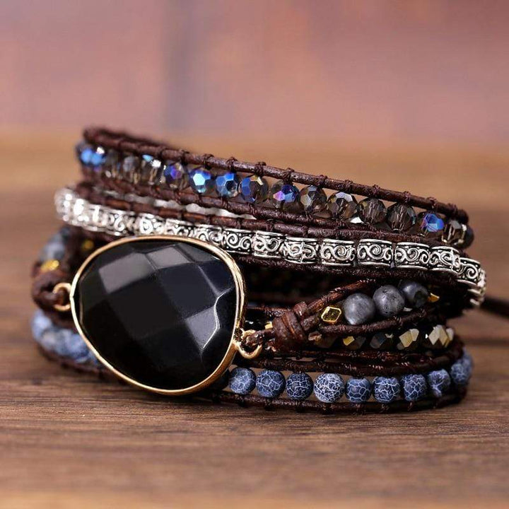 Powerful Onyx Wrap Bracelet - Isadora-The Livary