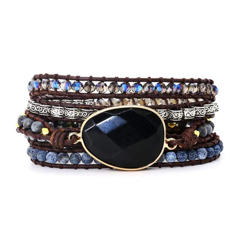Powerful Onyx Wrap Bracelet - Isadora-The Livary
