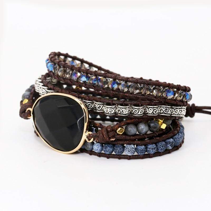 Powerful Onyx Wrap Bracelet - Isadora-The Livary