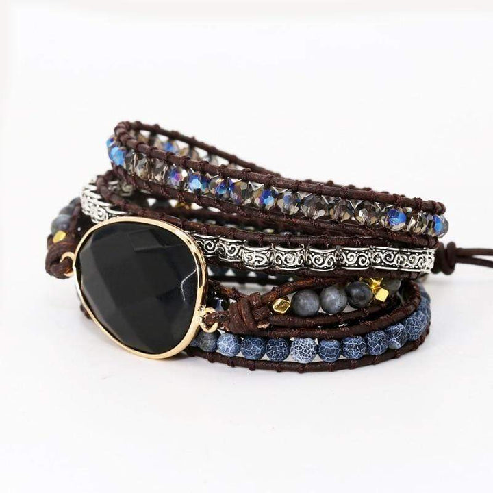 Powerful Onyx Wrap Bracelet - Isadora-The Livary