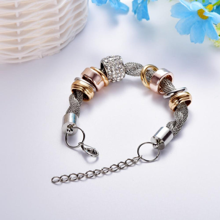 Braided Fashion Bracelet - Zarina-Silver-The Livary