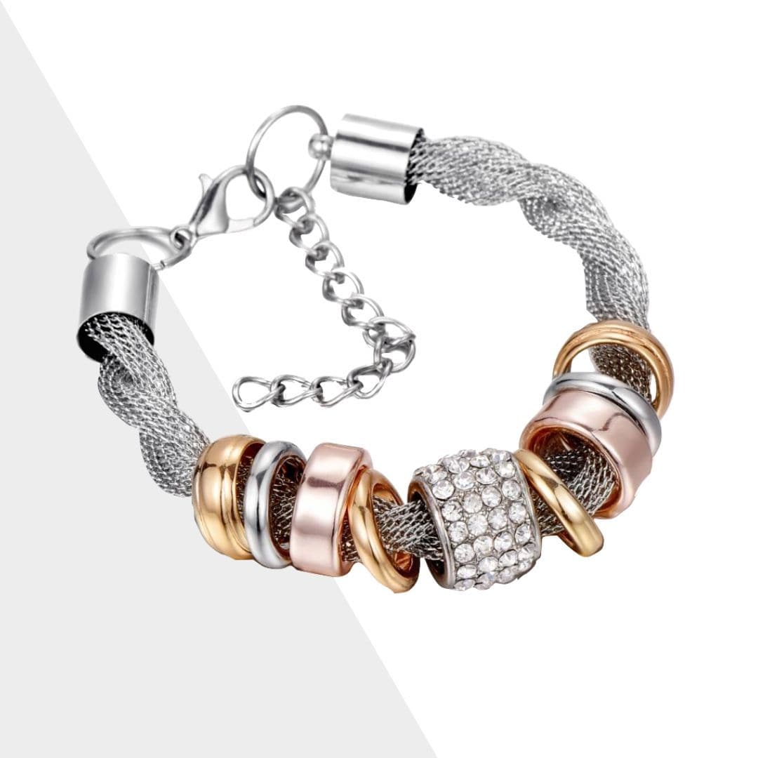 Braided Fashion Bracelet - Zarina-Silver-The Livary