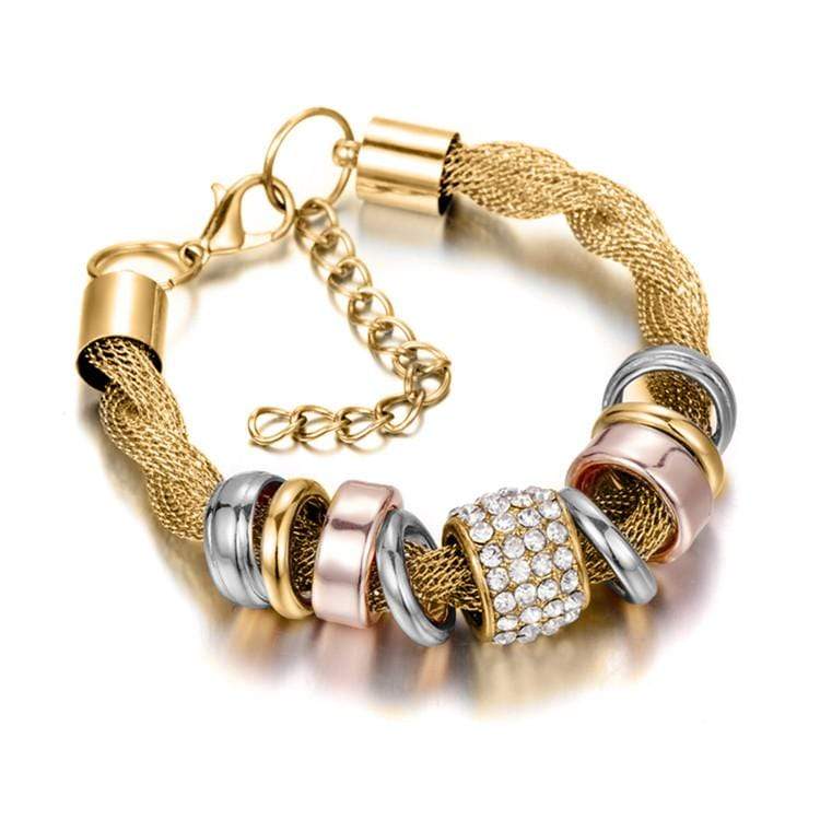 Braided Fashion Bracelet - Zarina-Gold-The Livary
