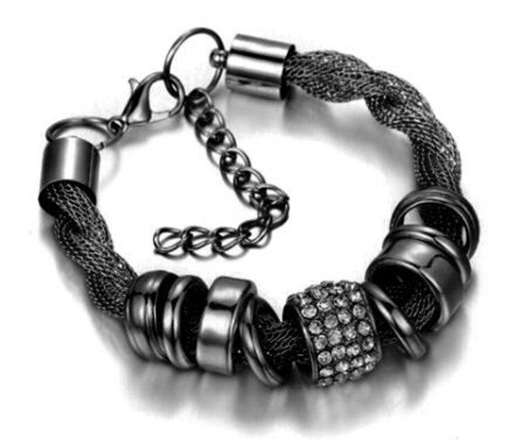 Braided Fashion Bracelet - Zarina-Black-The Livary