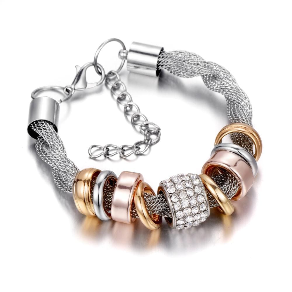 Braided Fashion Bracelet - Zarina-Silver-The Livary