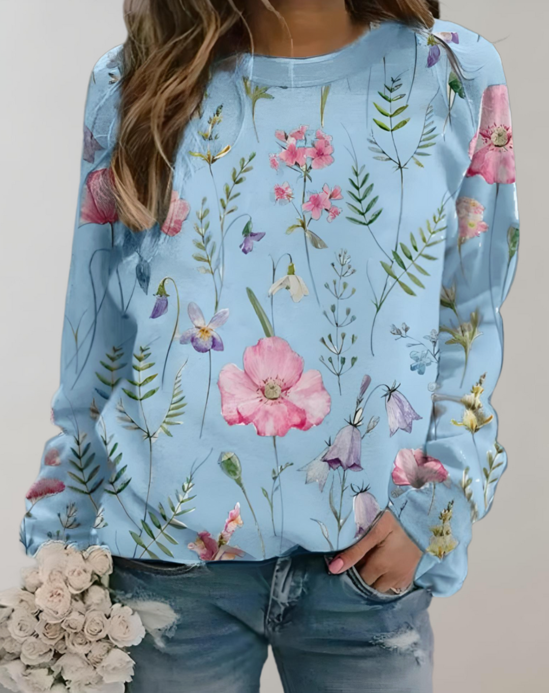 Trendy Luxurious Ladies' Sweater - Isabella-S-Blue-The Livary