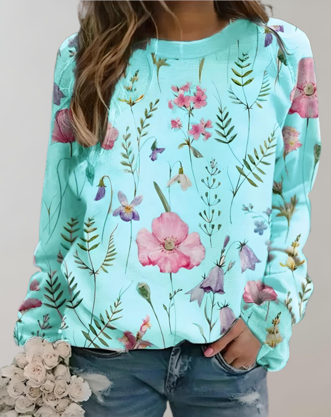 Trendy Luxurious Ladies' Sweater - Isabella-S-Light blue-The Livary