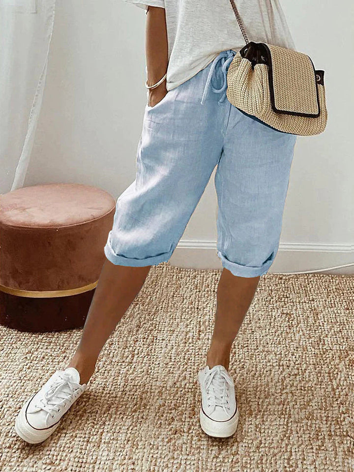 Casual Capri Trousers for Women – Sophie-Blue-S-The Livary
