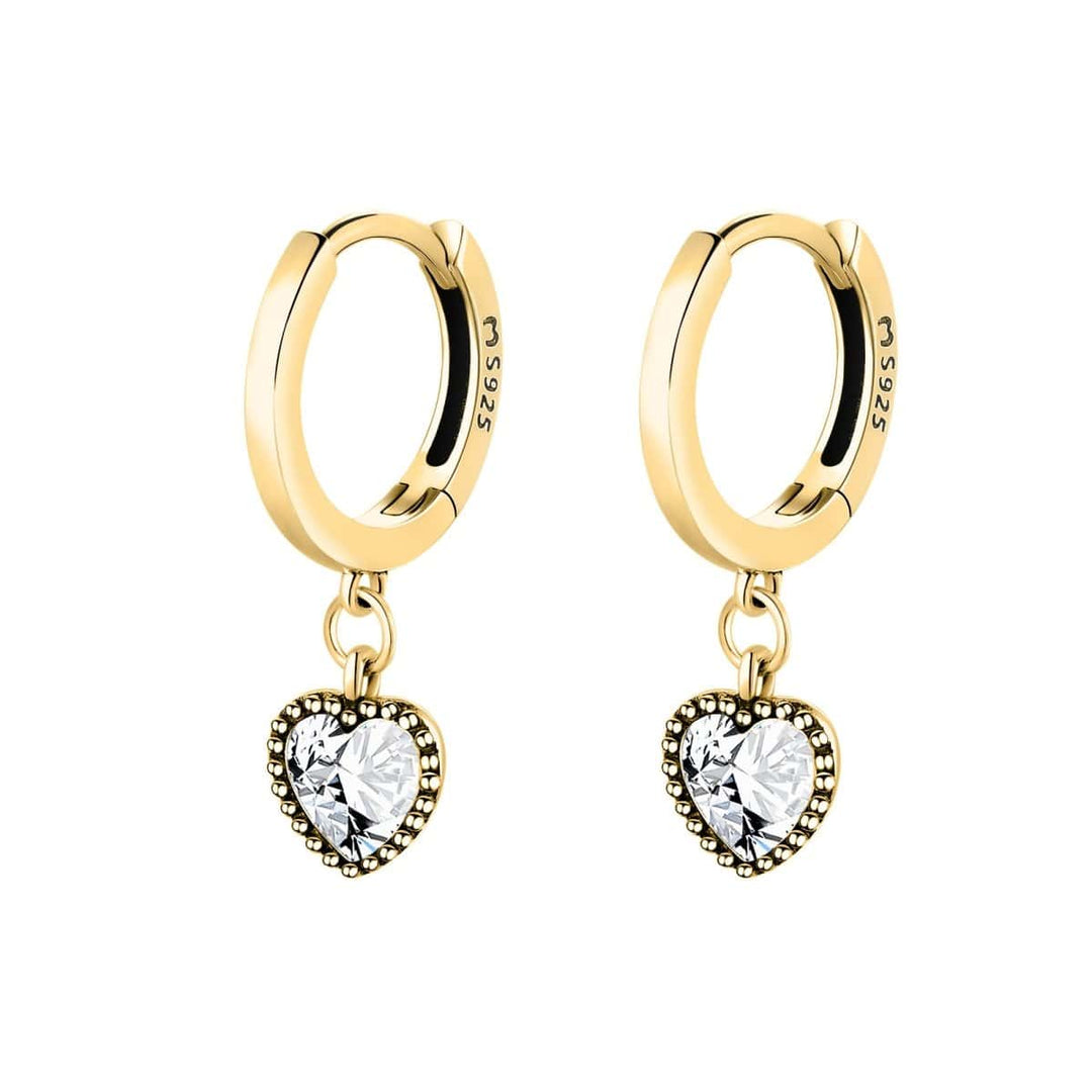 Crystal Heart Earrings - Celina-Gold-The Livary