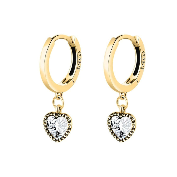 Crystal Heart Earrings - Celina-Gold-The Livary