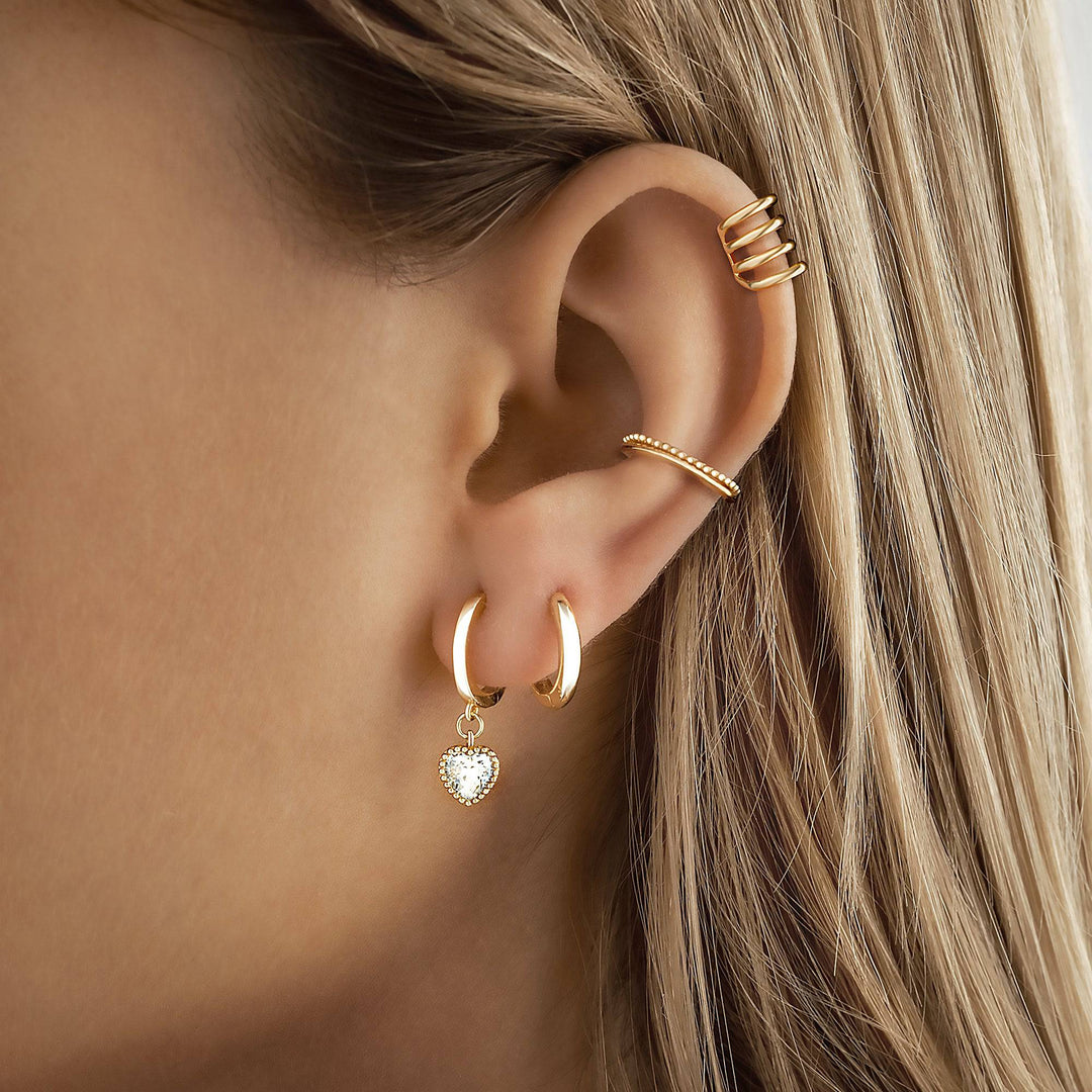 Crystal Heart Earrings - Celina-Silver-The Livary