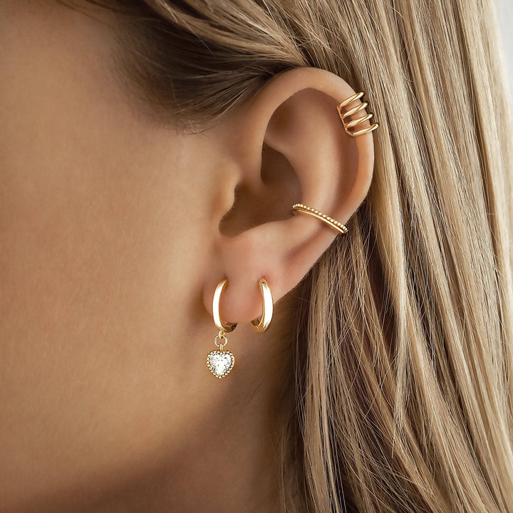 Crystal Heart Earrings - Celina-Silver-The Livary