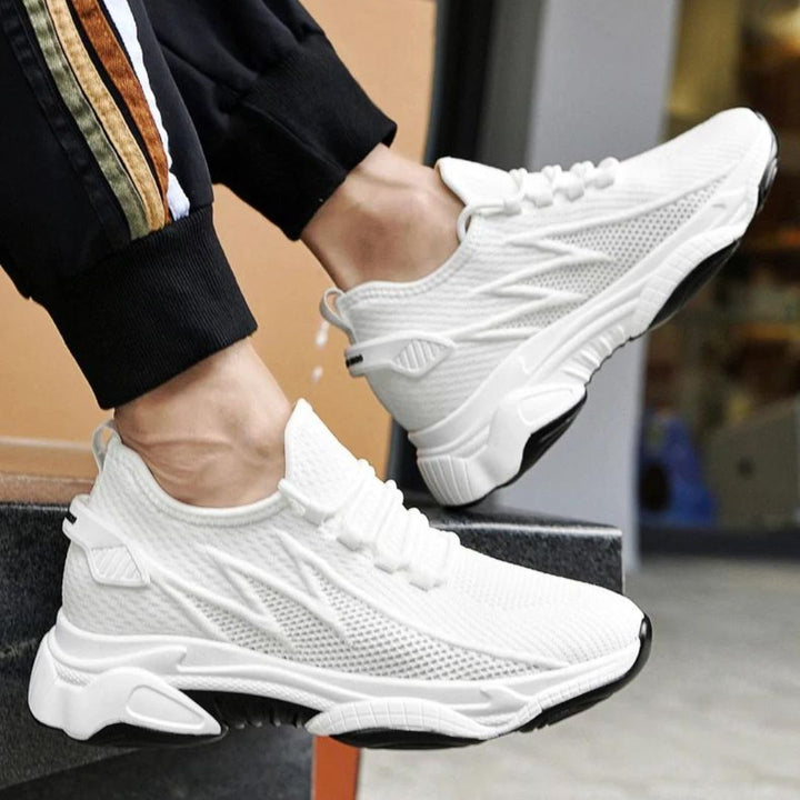 Discreetly stylish men's sneakers – MaxLift Boost-White +3.94″-4.5-The Livary