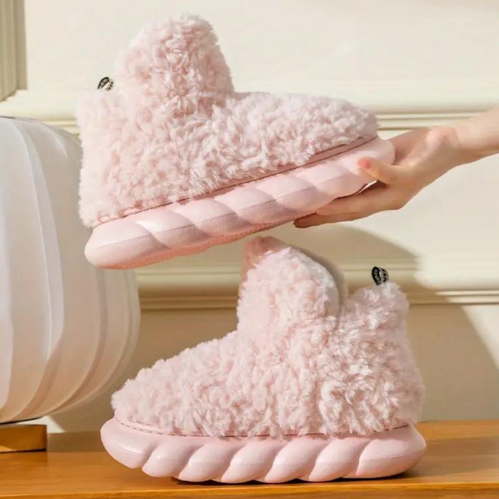 Nua - Comfy Teddy Slippers for Women-Pink-2.5-The Livary
