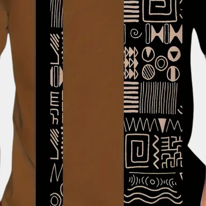 Casual T-Shirt with Colour Blocks for Men - Milo-S-The Livary
