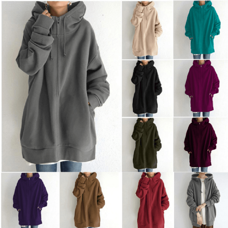 Comfortable Women's Jacket with Hood - ComfyHood-Khaki-S-The Livary