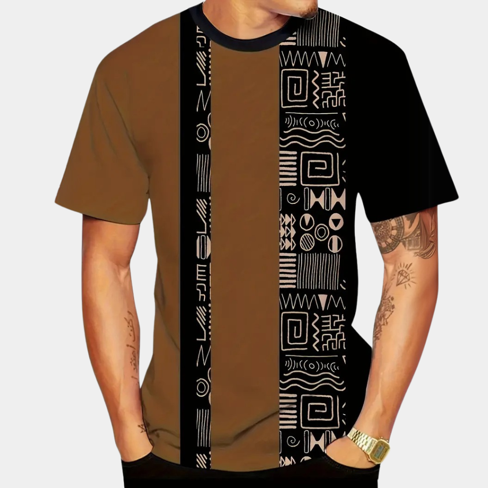 Casual T-Shirt with Colour Blocks for Men - Milo-S-The Livary