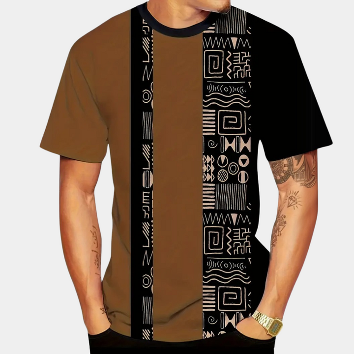 Casual T-Shirt with Colour Blocks for Men - Milo-S-The Livary
