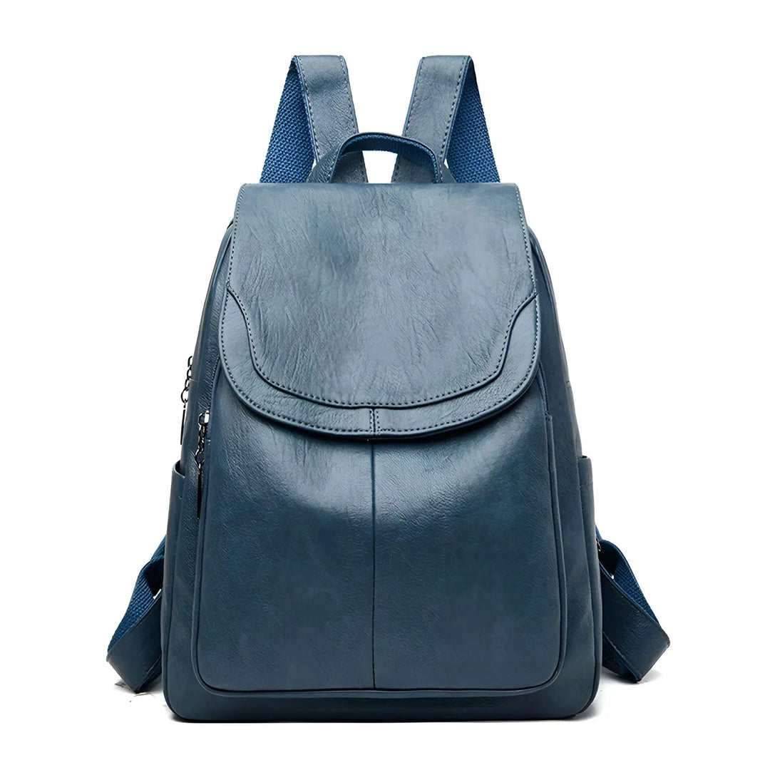 Vintage Leather Women's Backpack - Isabella-Light blue-The Livary