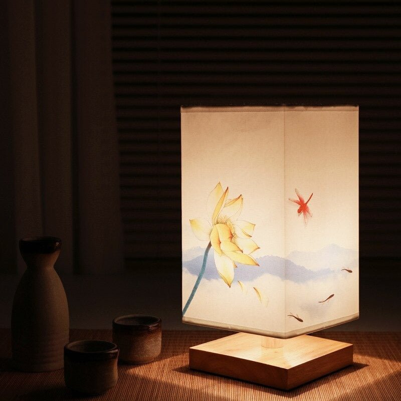 Japanese-Scandinavian Table Lamp - HikariGlow-Lotus-The Livary