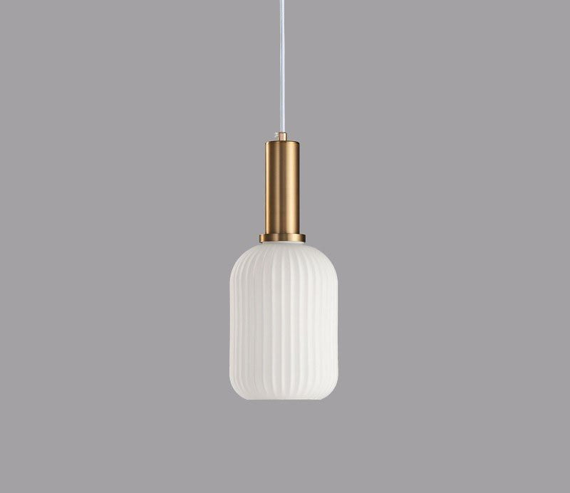 Retro Glass Pendant Lamp - ColorVibe-White-A-The Livary