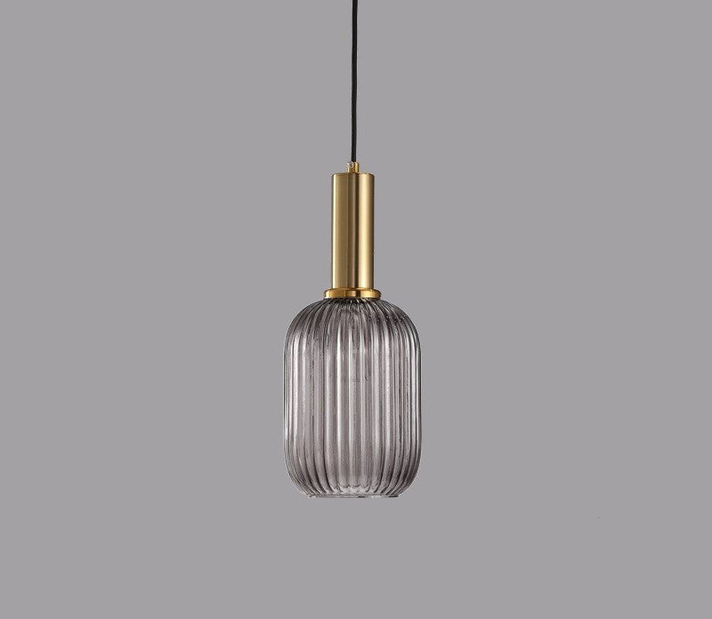 Retro Glass Pendant Lamp - ColorVibe-Grey-A-The Livary
