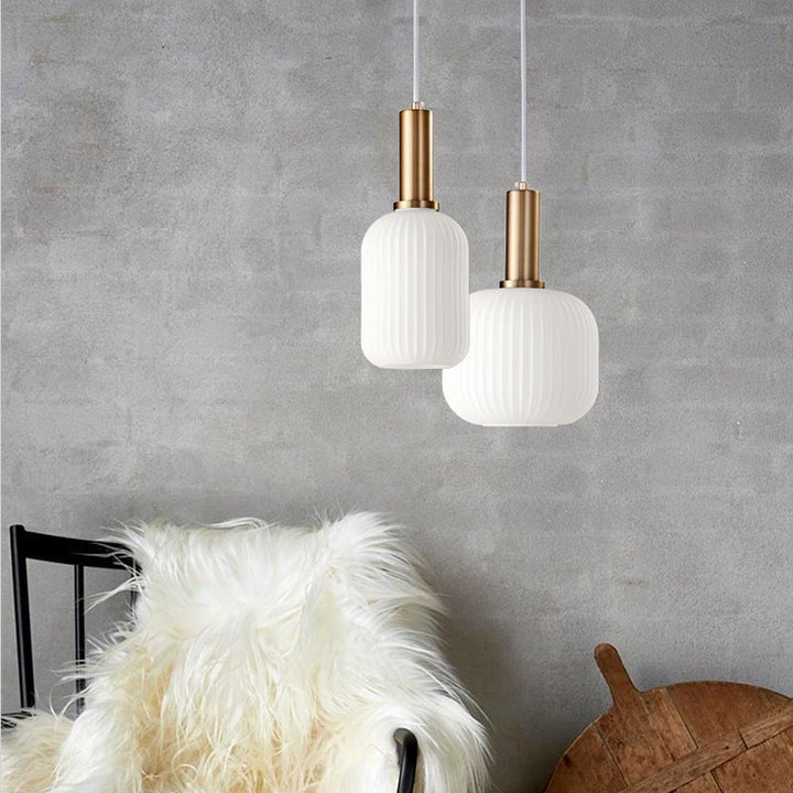 Retro Glass Pendant Lamp - ColorVibe-Brown-A-The Livary