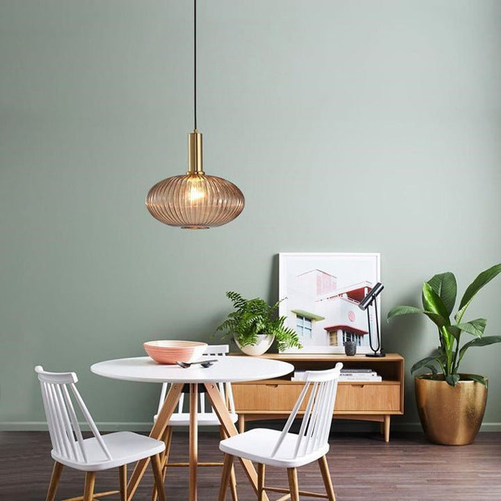 Retro Glass Pendant Lamp - ColorVibe-Brown-A-The Livary