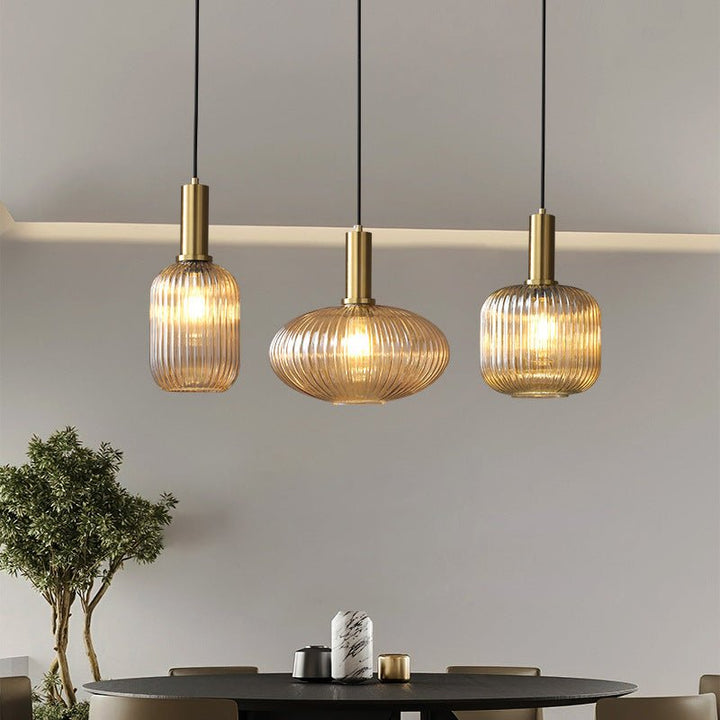 Retro Glass Pendant Lamp - ColorVibe-Brown-A-The Livary