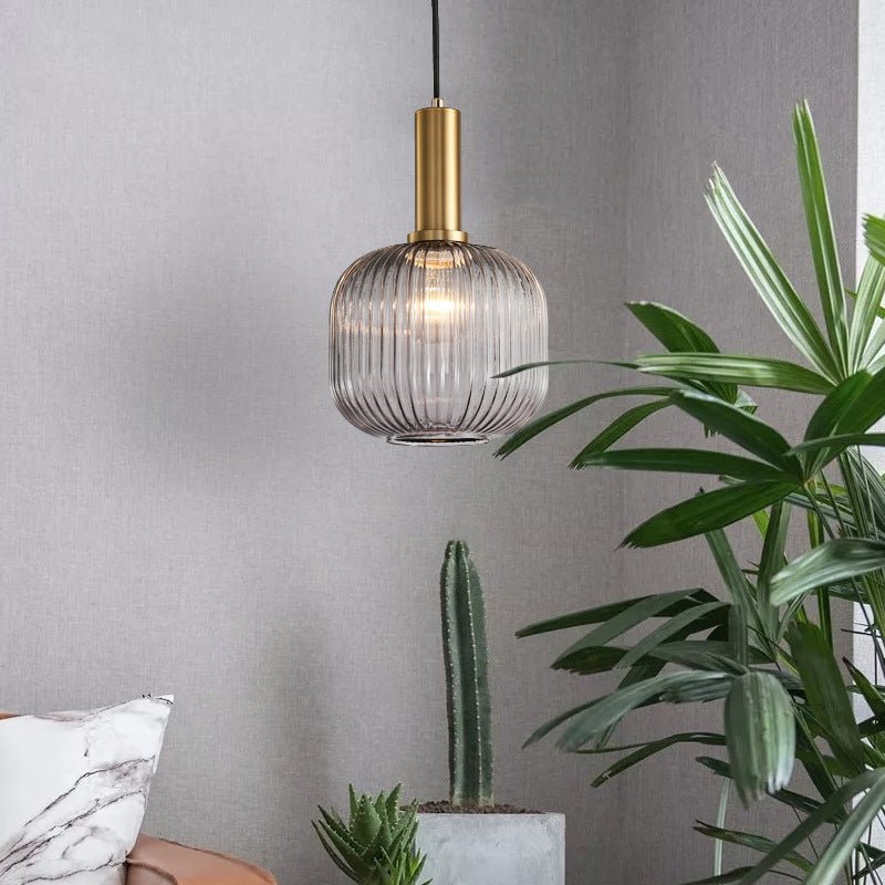 Retro Glass Pendant Lamp - ColorVibe-Brown-A-The Livary