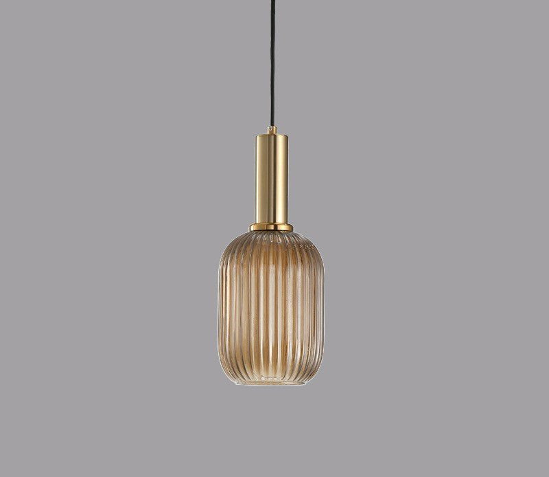 Retro Glass Pendant Lamp - ColorVibe-Brown-A-The Livary