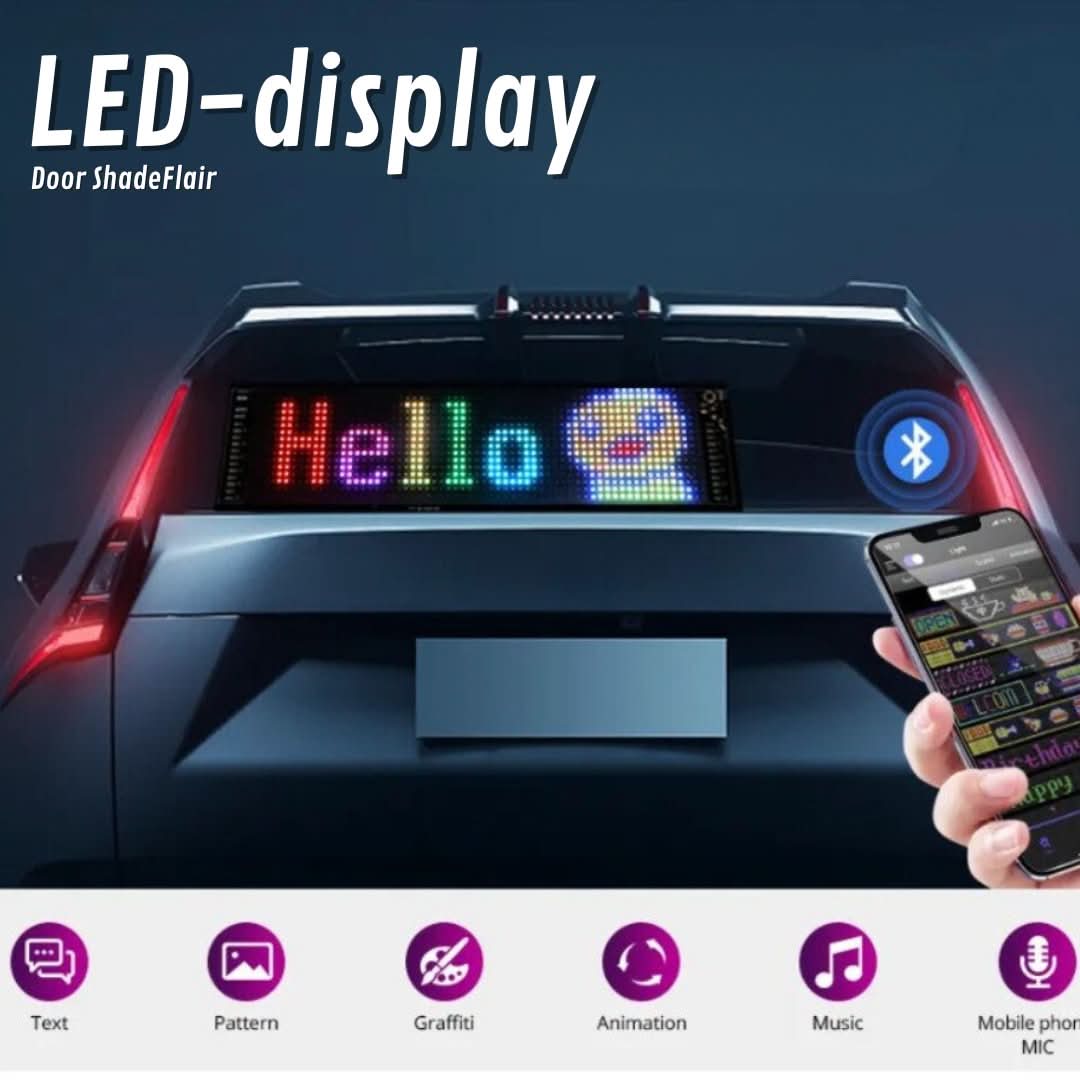 Customisable LED Car Display - GlowSign-16x32 LEDs - 2.76″ × 6.69″-The Livary