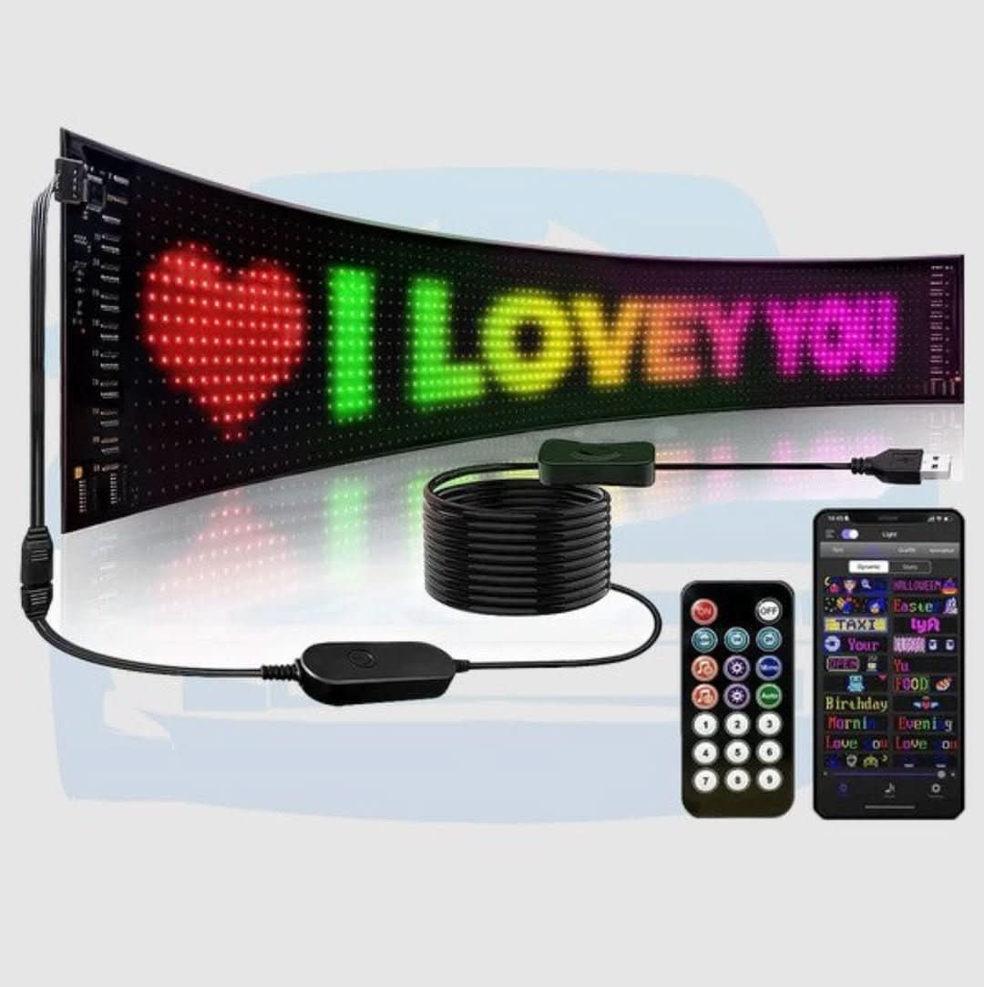 Customisable LED Car Display - GlowSign-16x32 LEDs - 2.76″ × 6.69″-The Livary