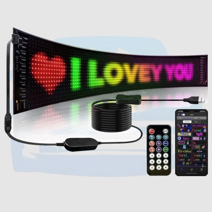 Customisable LED Car Display - GlowSign-16x32 LEDs - 2.76″ × 6.69″-The Livary