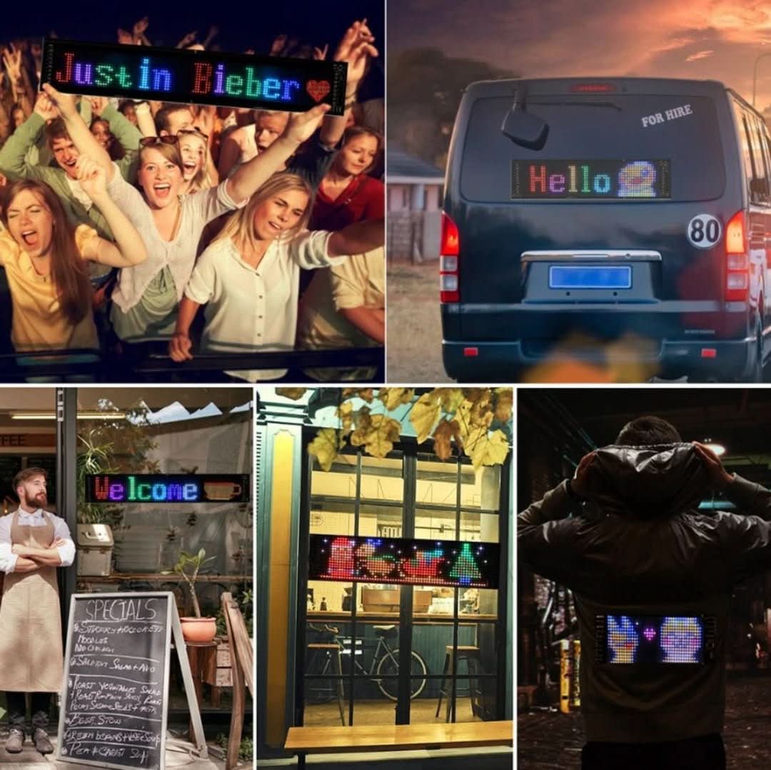 Customisable LED Car Display - GlowSign-16x32 LEDs - 2.76″ × 6.69″-The Livary