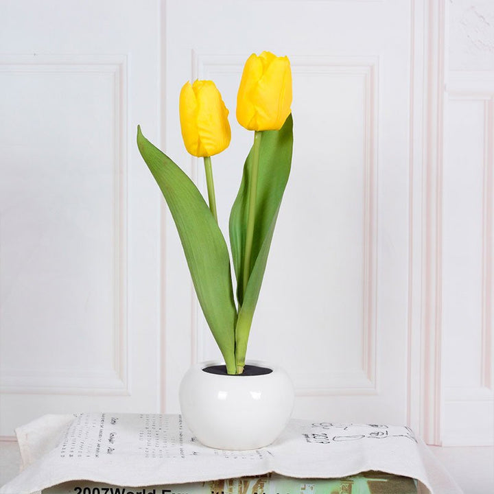 Decorative LED Tulip Table Lamp – Florima-Yellow-2-The Livary