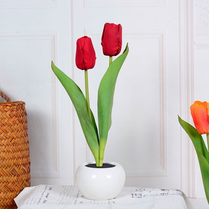 Decorative LED Tulip Table Lamp – Florima-Red-2-The Livary