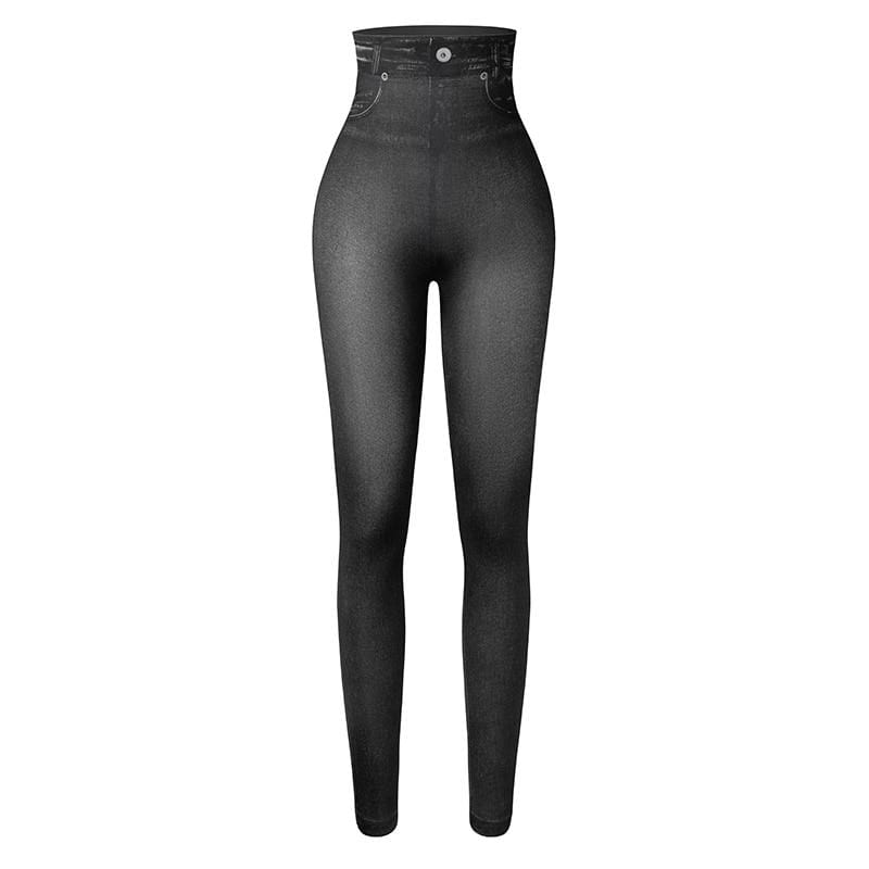 Trendy Jeans Legging - Stella-Black-S-M-The Livary