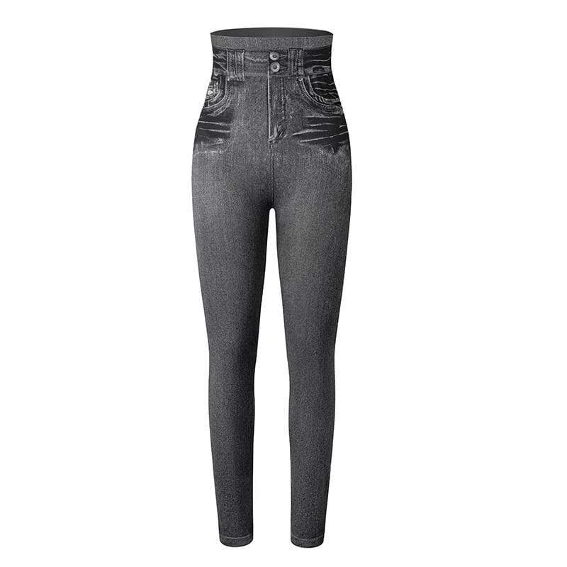 Trendy Jeans Legging - Stella-Gray-S-M-The Livary