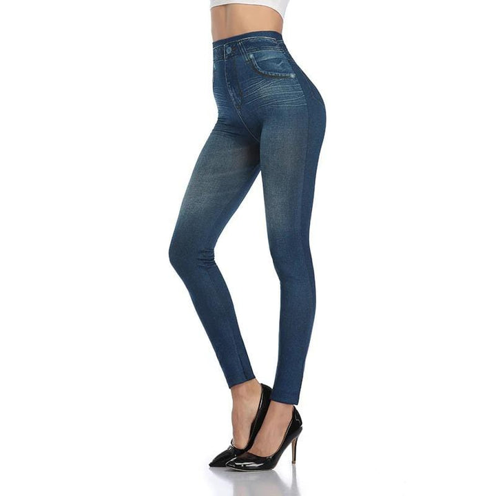 Trendy Jeans Legging - Stella-Blue-S-M-The Livary