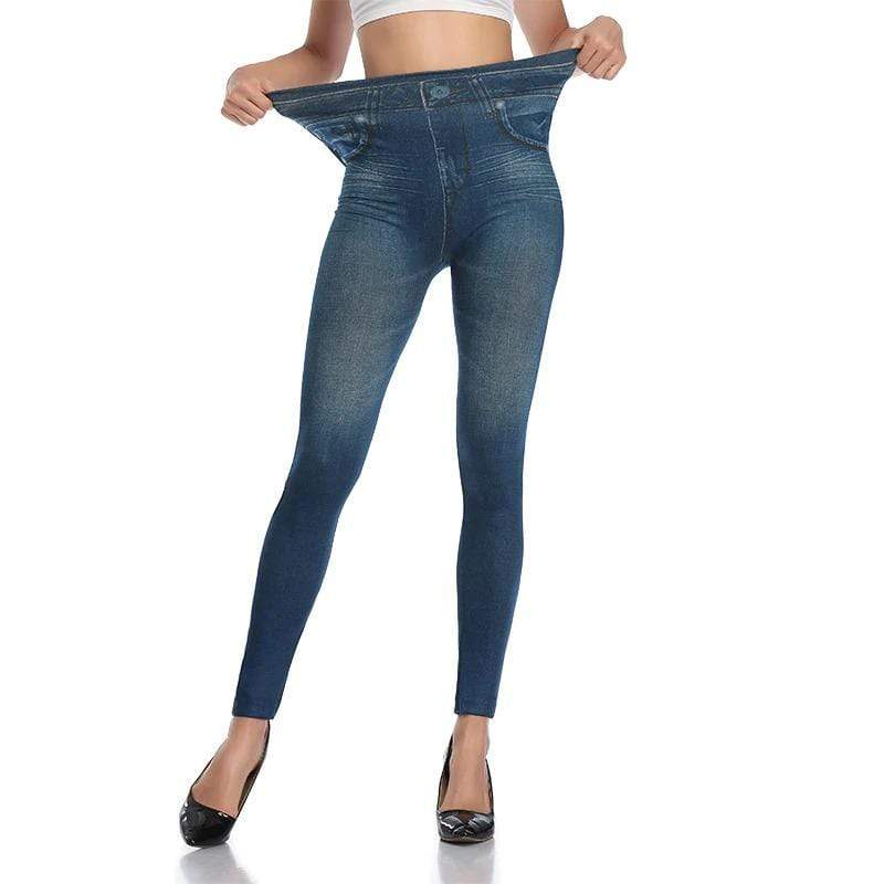 Trendy Jeans Legging - Stella-Blue-S-M-The Livary