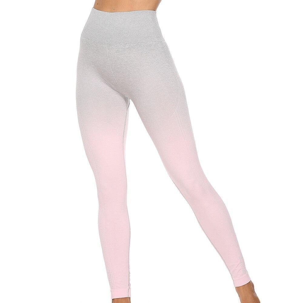 High-Waisted Shape Legging - Serena-Grey & Pink-S-The Livary