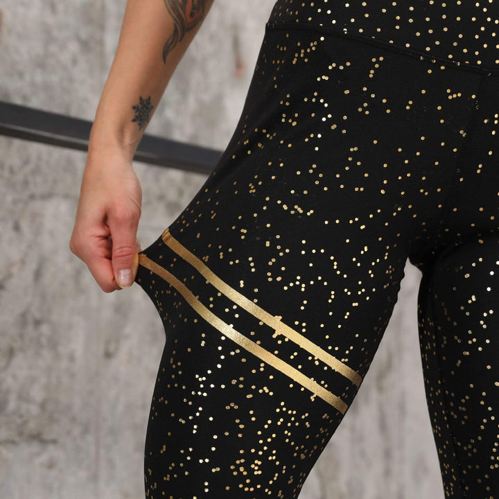 High Waist Sport Legging - Lilac-Black / Gold-S-The Livary