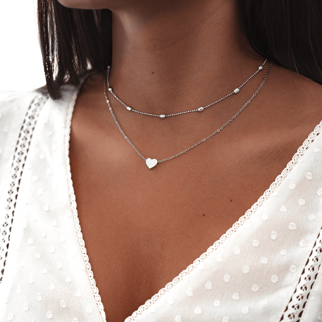 Stylish Love Necklace - Julia-Silver-The Livary
