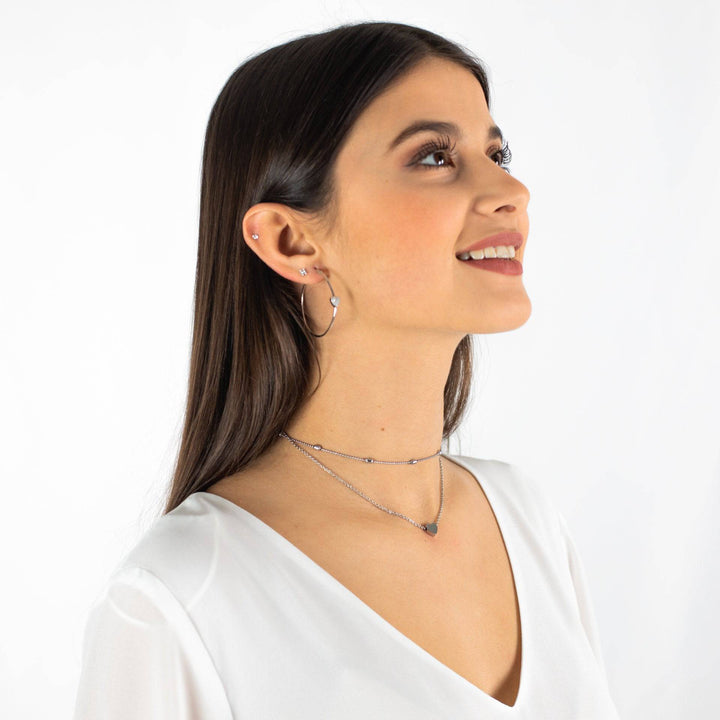 Stylish Love Necklace - Julia-Silver-The Livary